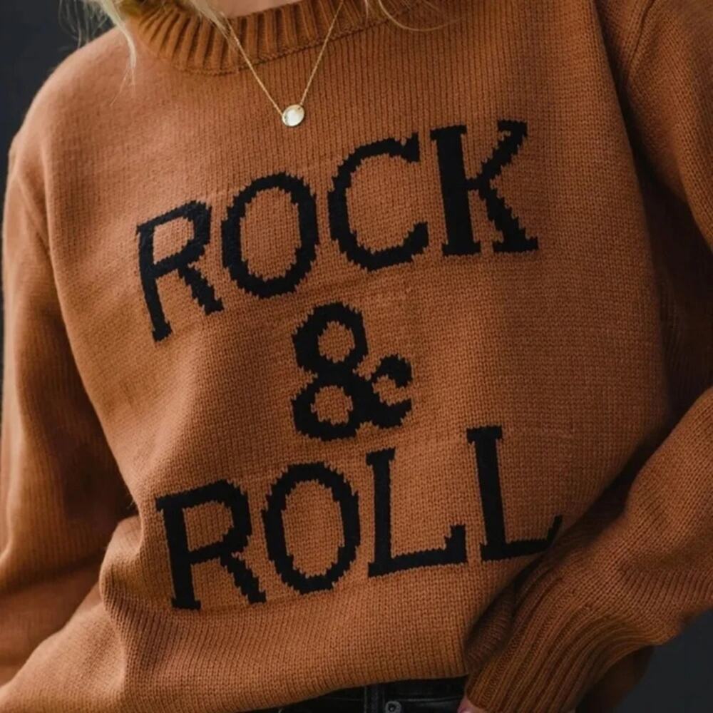 Panache Apparel Rock & Roll Sweater Brown Size XL - Picture 3 of 8